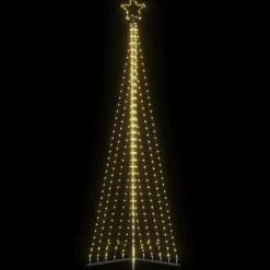 vidaXL - LED-kerstboom met spikes 495 LEDs 123x300,5 cm - Warmwit - Koper, ijzer