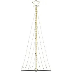 vidaXL - LED-kerstboom met spikes 447 LEDs 106x250 cm - Warmwit - Koper, ijzer