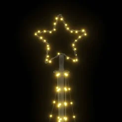 vidaXL - LED-kerstboom met spikes 447 LEDs 106x250 cm - Warmwit - Koper, ijzer