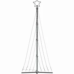 vidaXL - LED-kerstboom met spikes 447 LEDs 106x250 cm - Warmwit - Koper, ijzer