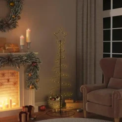 vidaXL - LED-kerstboom met 100 LED's 150x50 cm - Zwart - Metaal