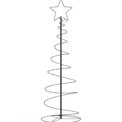 vidaXL - LED-kerstboom met 100 LED's 150x50 cm - Zwart - Metaal