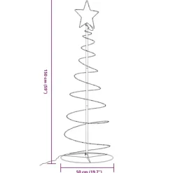 vidaXL - LED-kerstboom met 100 LED's 150x50 cm - Zwart - Metaal