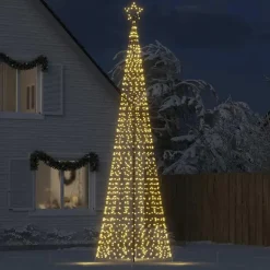 vidaXL - LED-kerstboom met spikes 1534 LEDs 166,5x500 cm - Warmwit - Koper
