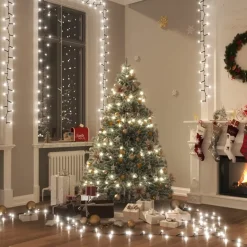 vidaXL - Led-slinger - Cold white and dark green - 13 m