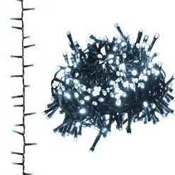 vidaXL - Led-slinger - Cold white and dark green - 25 m