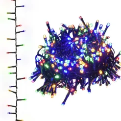 vidaXL - Led-slinger - Multicolour and dark green - 65 m