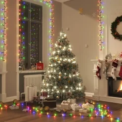 vidaXL - Led-slinger - Multicolour and dark green - 65 m