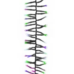 vidaXL - Led-slinger - Pastel multicolour and dark green - 11 m