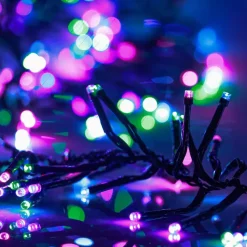 vidaXL - Led-slinger - Pastel multicolour and dark green - 11 m