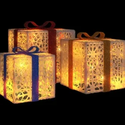 vidaXL - Lichtgevende Kerstdoos - Wit - 3 stuks