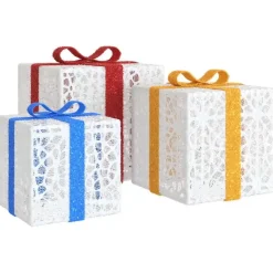 vidaXL - Lichtgevende Kerstdoos - Wit - 3 stuks