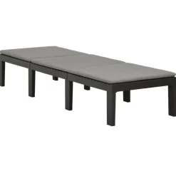 vidaXL - Ligstoel - Antraciet - Kunststof