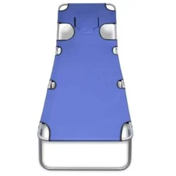 vidaXL - Ligstoel - Blauw - Stof