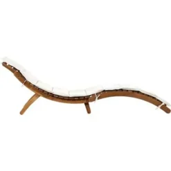 vidaXL - Ligstoel - Crème - Hout