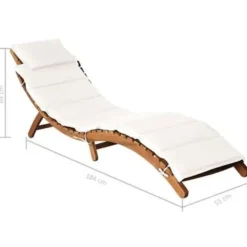 vidaXL - Ligstoel - Crème - Hout