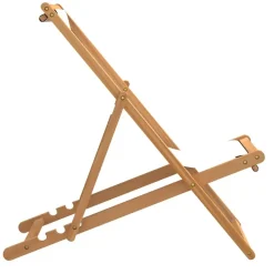 vidaXL - Ligstoel - Crème - Teakhout