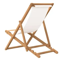 vidaXL - Ligstoel - Crème - Teakhout