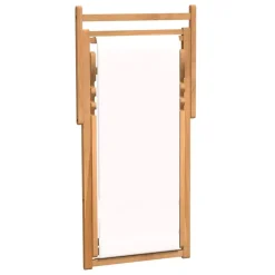 vidaXL - Ligstoel - Crème - Teakhout