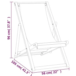 vidaXL - Ligstoel - Crème - Teakhout