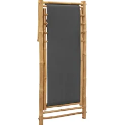 vidaXL - Ligstoel - Donkergrijs - Bamboe en canvas