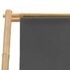 vidaXL - Ligstoel - Donkergrijs - Bamboe en canvas