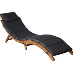 vidaXL - Ligstoel - Grijs - Hout