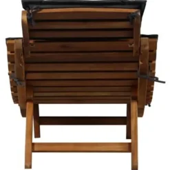 vidaXL - Ligstoel - Grijs - Hout