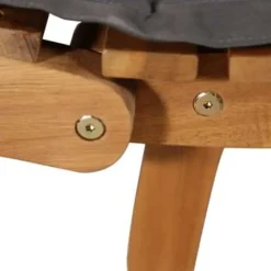 vidaXL - Ligstoel - Grijs - Hout