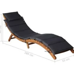 vidaXL - Ligstoel - Grijs - Hout