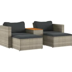 vidaXL - Loungeset - Grijs - Poly rattan