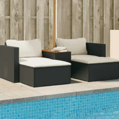 vidaXL - Loungeset - Zwart - Poly rattan