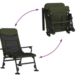 vidaXL - Loungestoel met armleuning - Groen - Staal