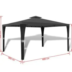 vidaXL - Luifel - Grijs - Stof - 3 x 4 m