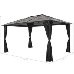 vidaXL - Luifel - Zwart - Polyester - 4 x 3 m