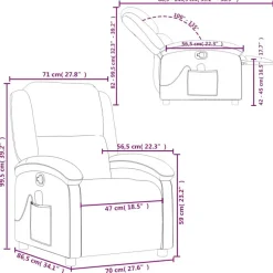 vidaXL - Massagestoel - Grijs - Leer