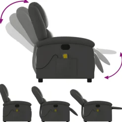 vidaXL - Massagestoel - Grijs - Leer