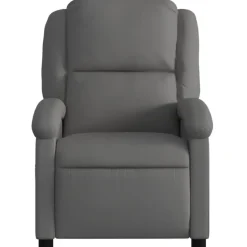 vidaXL - Massagestoel - Grijs - Leer