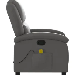 vidaXL - Massagestoel - Grijs - Leer