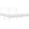vidaXL - Metalen bed met hoofdbord - Wit - 120x200 cm