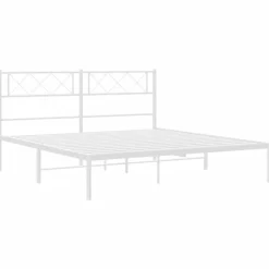 vidaXL - Metalen bed met hoofdbord - Wit - 120x200 cm