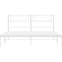 vidaXL - Metalen bed met hoofdbord - Wit - 120x200 cm