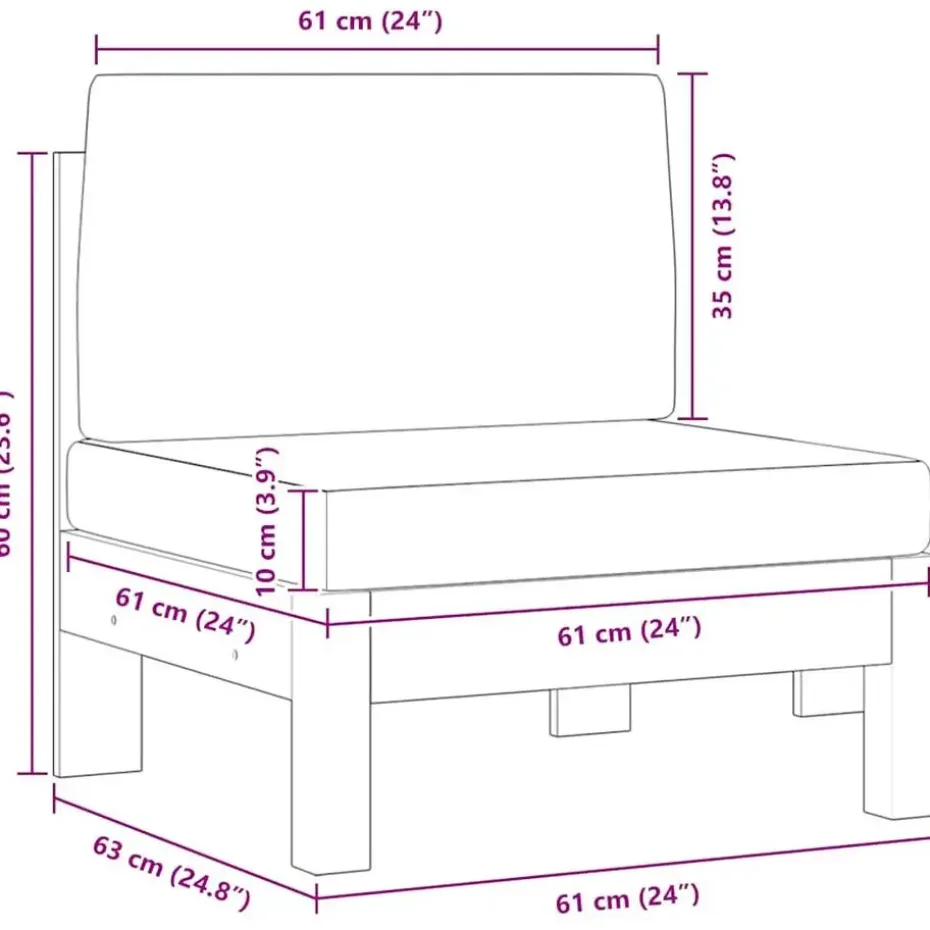 vidaXL - Middenbanken - Grijs - Acaciahout - 2 stuks - Met kussens