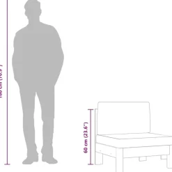 vidaXL - Middenbanken - Grijs - Acaciahout - 2 stuks - Met kussens