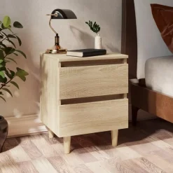 vidaXL - Nachtkastje - Bruin - Grenenhout