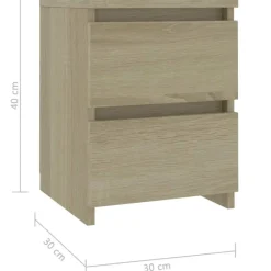 vidaXL - Nachtkastje - Bruin - Bewerkt hout - 2 stuks