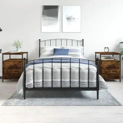 vidaXL - Nachtkastje - Bruin - Bewerkt hout - 2 stuks