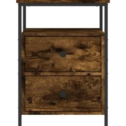 vidaXL - Nachtkastje - Bruin - Bewerkt hout - 2 stuks