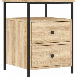 vidaXL - Nachtkastje - Bruin - Bewerkt hout - 2 stuks