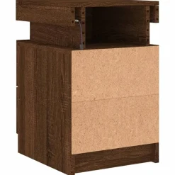 vidaXL - Nachtkastje - Bruin - Bewerkt hout - 2 stuks